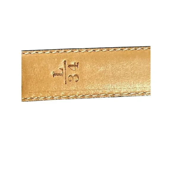 Brighton Hellenistic/Greek Black Leather Belt Sz L/ 34 Silver Gold Tone Buckle - Picture 5 of 6